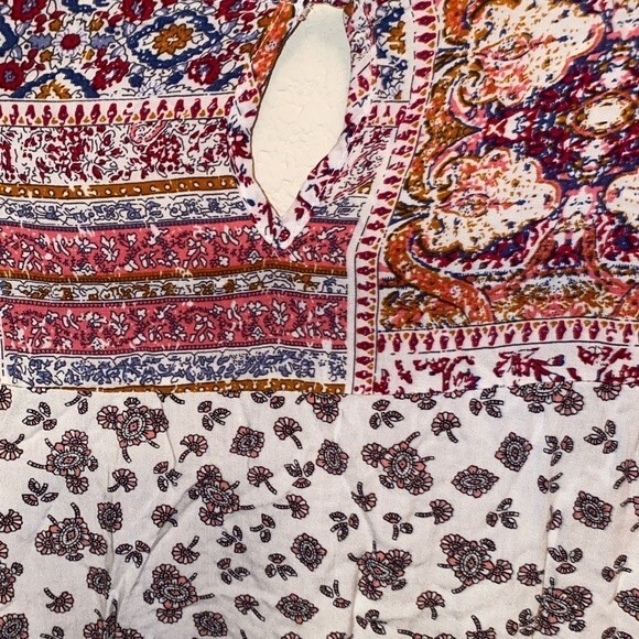 KORI paisley dress boho floral fairy hippie S lagen peasant prairie midi - Picture 5 of 15